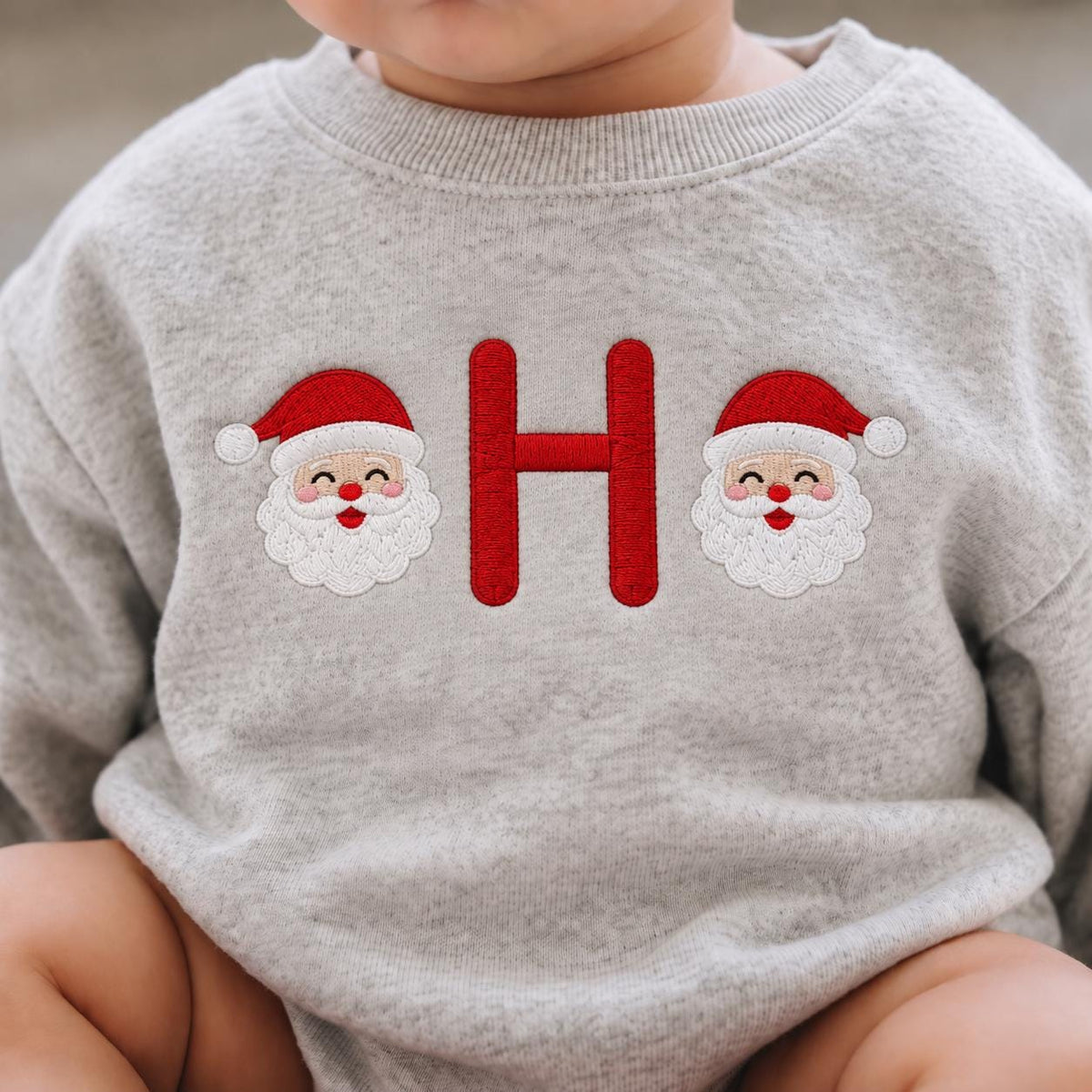 Personalized Christmas Toddler Sweatshirt, Custom Initial Santa Embroidered Sweater, Kids Holiday Pullover, Christmas Gift for Boys Girls