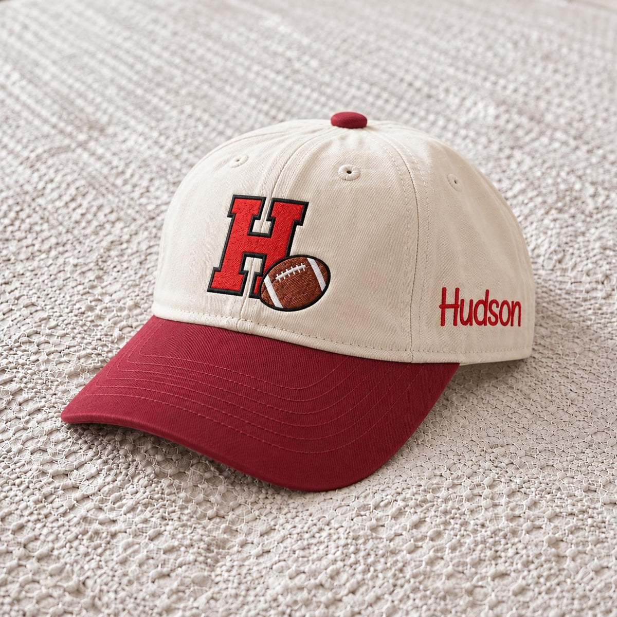 Personalized Toddler Football Hat, Custom Initial and Name Embroidered Baseball Cap, Kids Football Hat, Baby Sports Gift