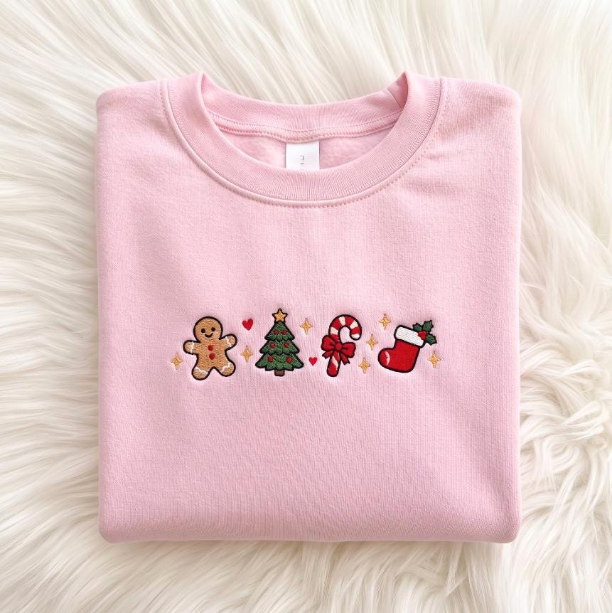 Merry Christmas Toddler Sweatshirt, Gingerbread Kids Crewneck, Custom Embroidered Crewneck, Christmas Baby Shower Gift
